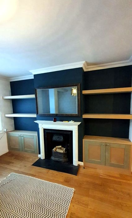 Media wall and built-in cabinetry