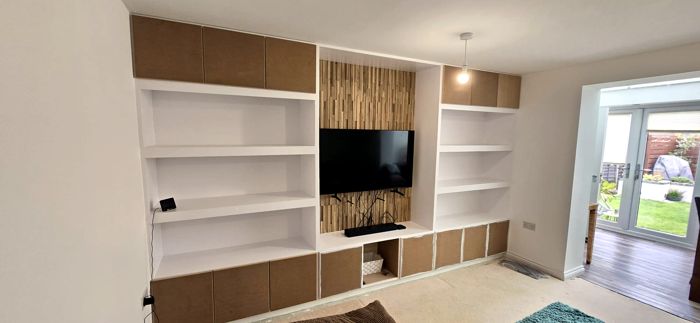 Media wall with storage