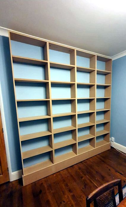 Oak slatted shelving